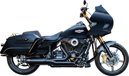 S&S CYCLE 2-into-1 Qualifier Exhaust System - Race Only - Guardian Black 550-1109