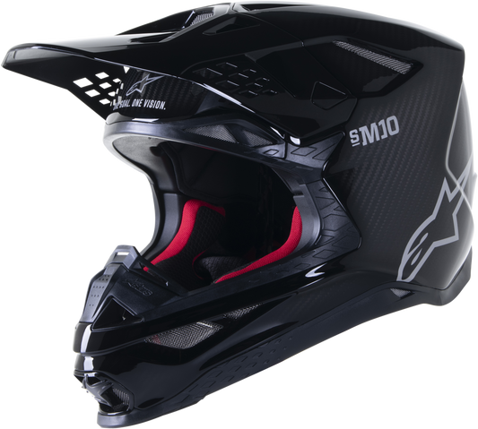 Supertech S M10 Solid Helmet Black Glossy/Carbon Xs