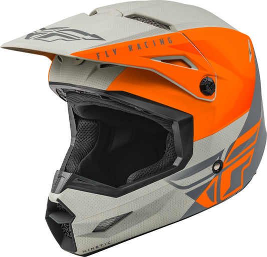 Kinetic Straight Edge Helmet Matte Orange/Grey Lg